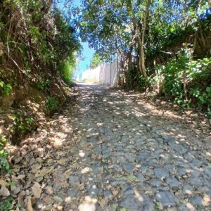 Acceso empedrado al terreno en venta en Comasagua